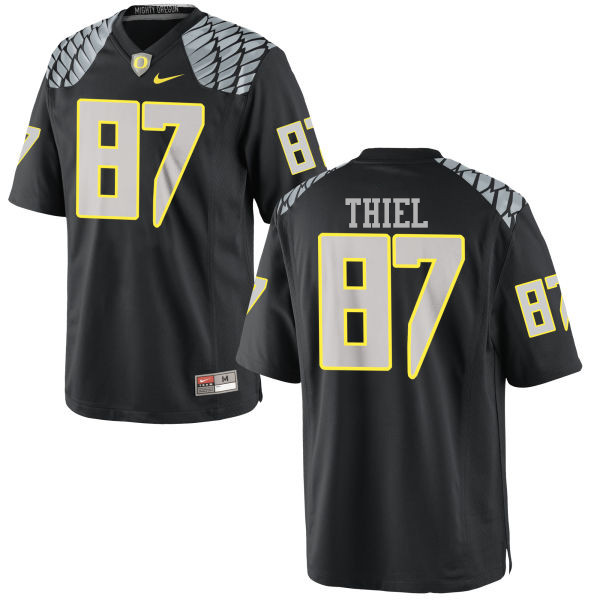 Men #87 Ben Thiel Oregon Ducks College Football Jerseys-Black - Click Image to Close